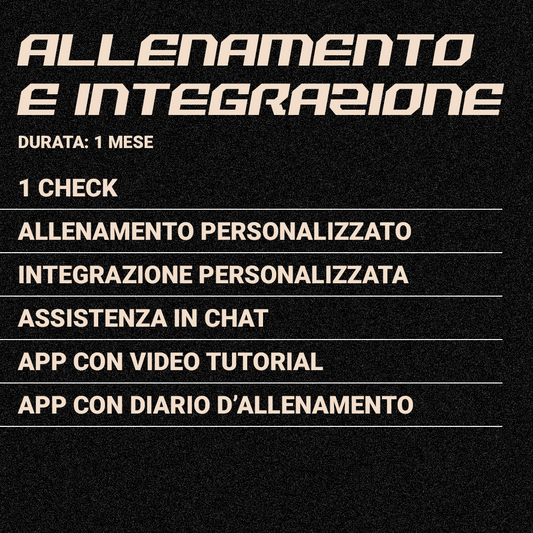 ALLENAMENTO E INTEGRAZIONE